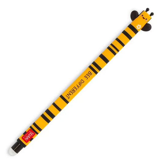 Legami Black Erasable Gel Pen - Bee