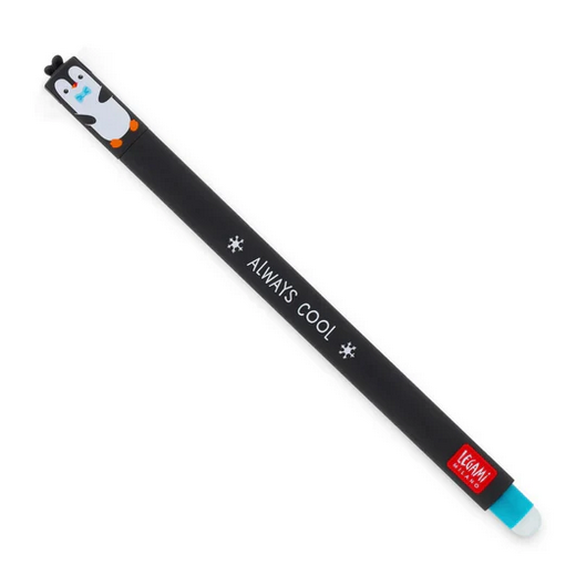 Legami Black Erasable Gel Pen - Penguin