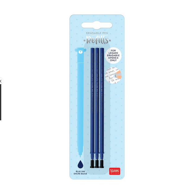 Legami Blue Erasable Gel Pen Refills - 3 Pack