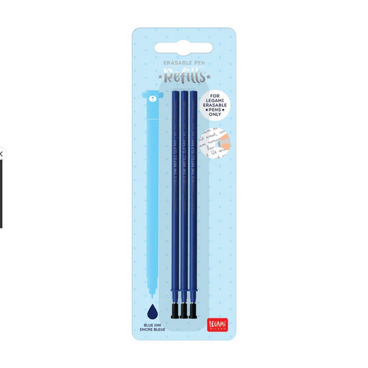 Legami Blue Erasable Gel Pen Refills - 3 Pack
