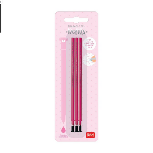 Legami Pink Erasable Gel Pen Refills - 3 Pack