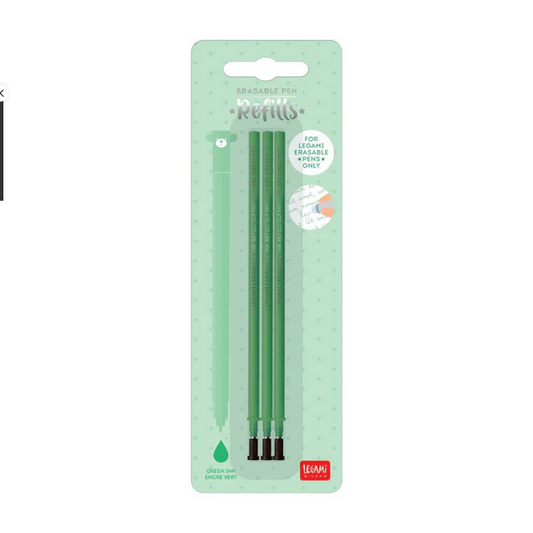 Legami Green Erasable Gel Pen Refills - 3 Pack